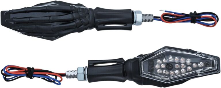 Kierunkowskazy motocyklowe Skeleton Hand czarne