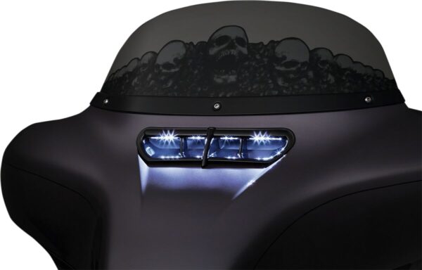 Kratka nawiewu do owiewki Batwing LED CZARNA - obrazek 2