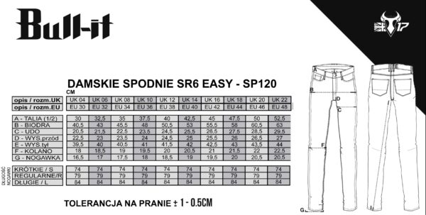 Spodnie Damskie SR6 Cargo 17 EASY - BULL-IT - obrazek 3