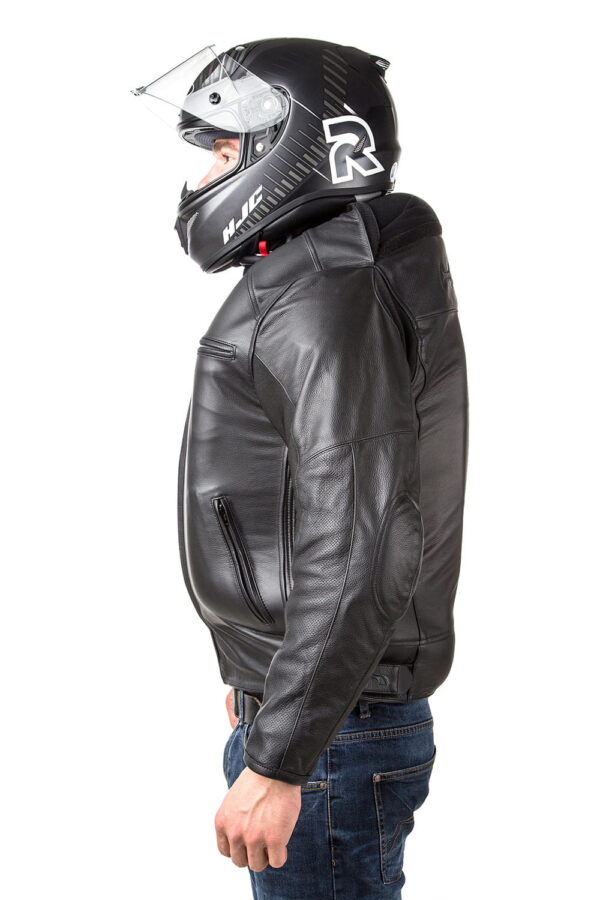 Skórzana kurtka z poduszką powietrzną HELITE Leather Roadster czarna dla motocyklistów - obrazek 10