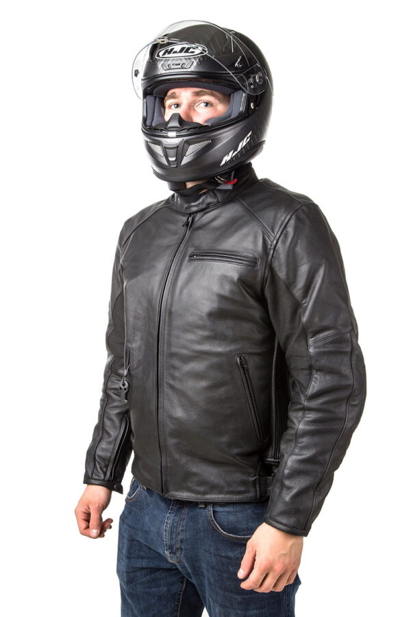 Skórzana kurtka z poduszką powietrzną HELITE Leather Roadster czarna dla motocyklistów - obrazek 3
