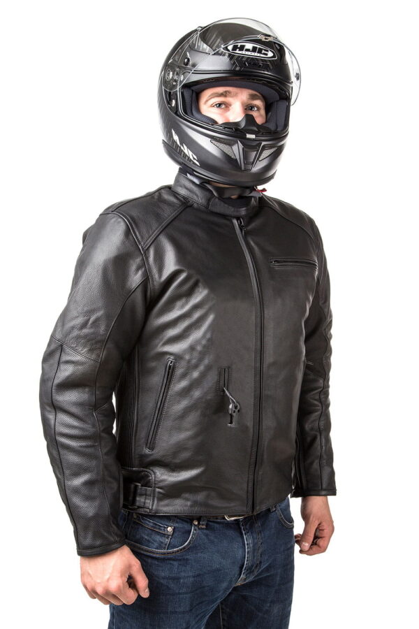 Skórzana kurtka z poduszką powietrzną HELITE Leather Roadster czarna dla motocyklistów - obrazek 5