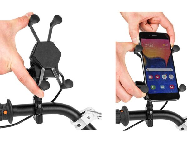 Uchwyt na telefon z gniazdem USB RAM L - obrazek 4
