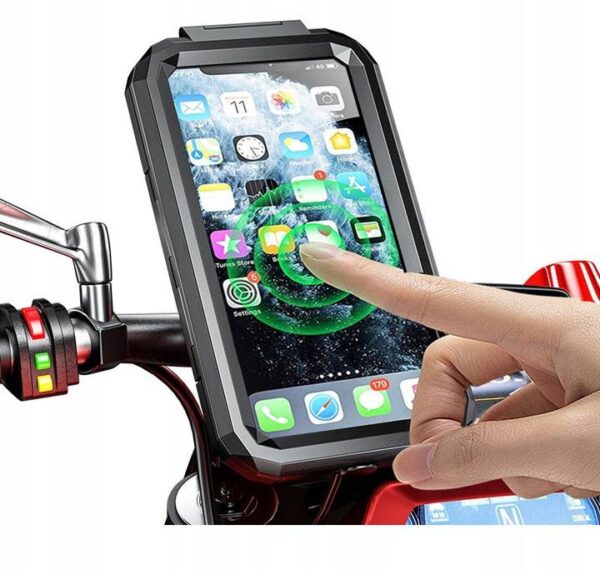 Uchwyt motocyklowy z etui na telefon i ładowarkami - obrazek 5