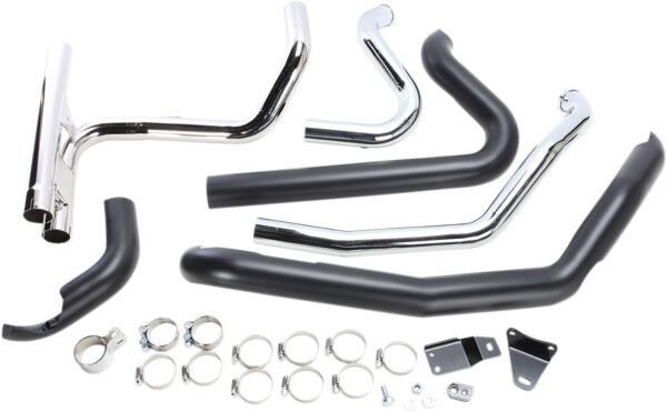 Kolektory wydechowe Cobra ”Dual Bung Powerport" Czarne FLH 09-16 - obrazek 3