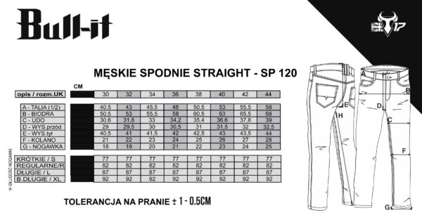 Spodnie Męskie SR6  Carbon 17 STRT – BULL-IT