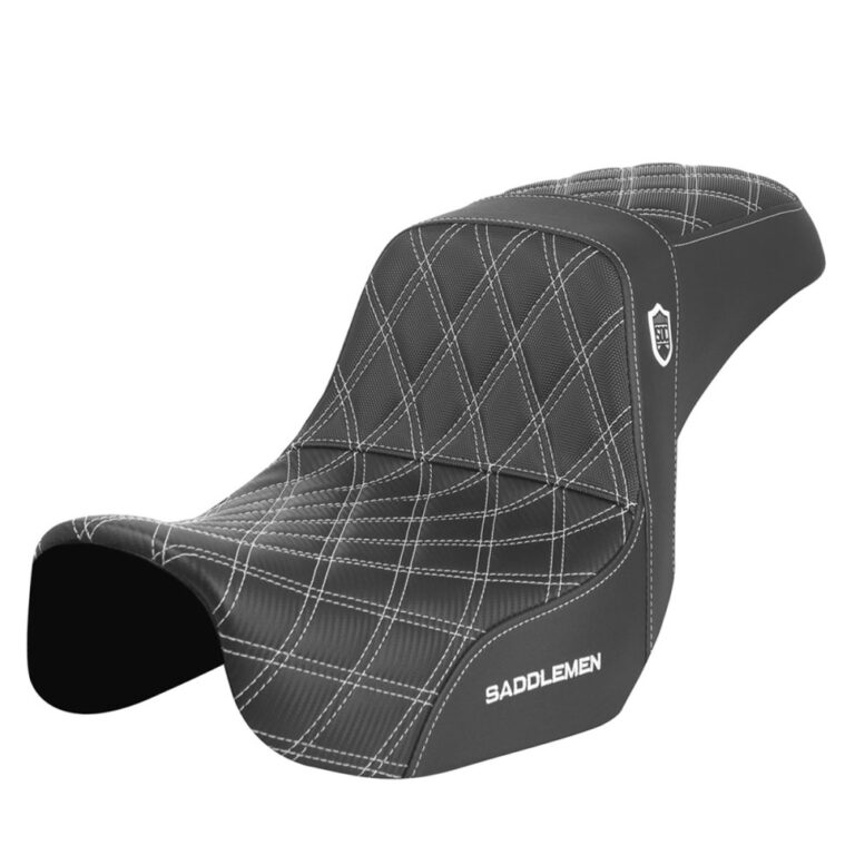 Kanapa siedzenie Saddlemen Pro Series SDC Performance do 2006-2017 do Harley Davidson FXD, FXDWG, FLD Dyna Biała Nić