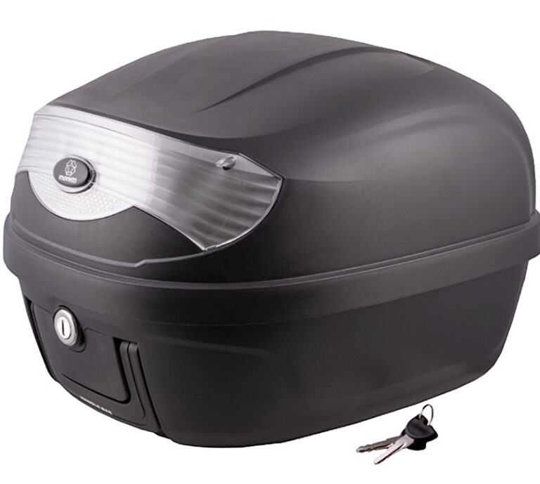 Kufer Moretti MR-808 28L, czarny, biały odblask