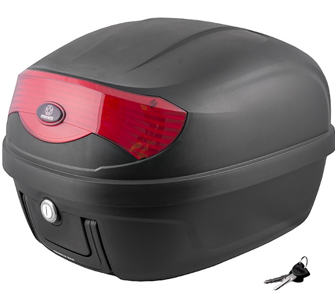 Kufer Moretti MR-808 28L, czarny, czerwony odblask