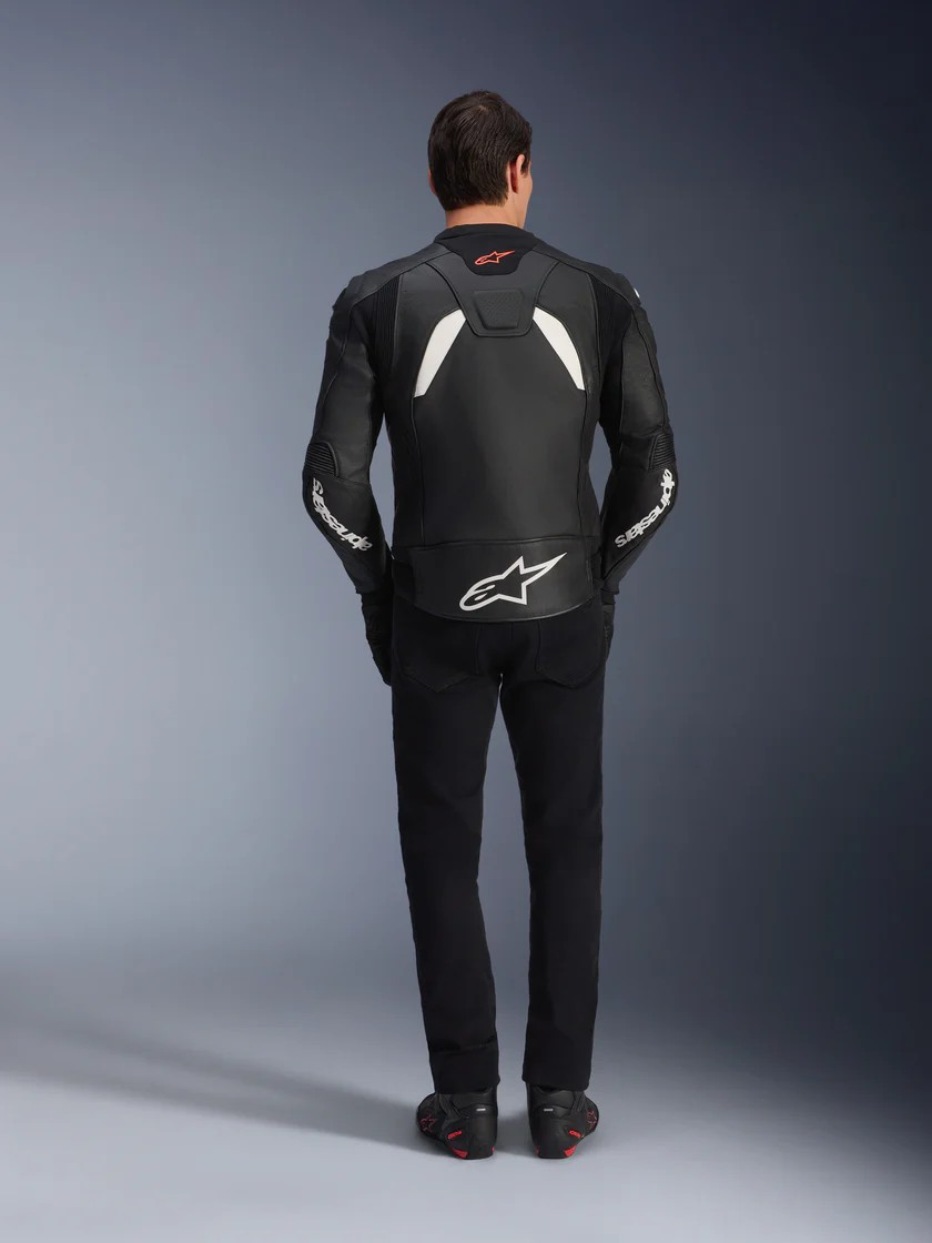 Skórzana kurtka GP Plus V4 Alpinestars Czarno-biała - obrazek 3