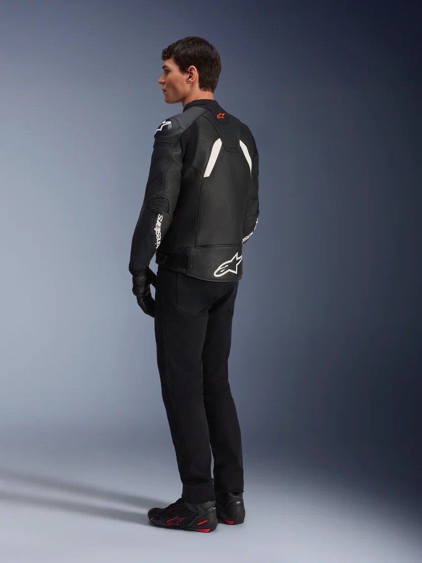 Skórzana kurtka GP Plus V4 Alpinestars Czarno-biała - obrazek 4