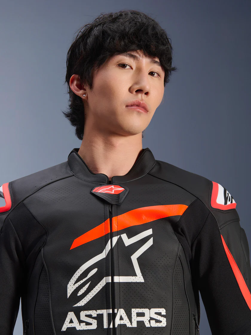 Kurtka Skórzana Męska GP Plus R V4 Airflow Alpinestars Czarny/Czerwony/Biały Klasa AA - obrazek 6