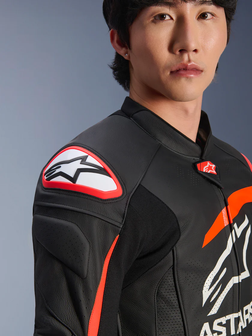 Kurtka Skórzana Męska GP Plus R V4 Airflow Alpinestars Czarny/Czerwony/Biały Klasa AA - obrazek 7
