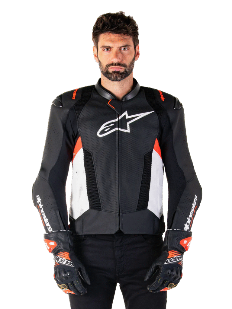 Kurtka Skórzana Męska Missile V3 Airflow Alpinestars Czarny/Biały/Czerwony Klasa AA