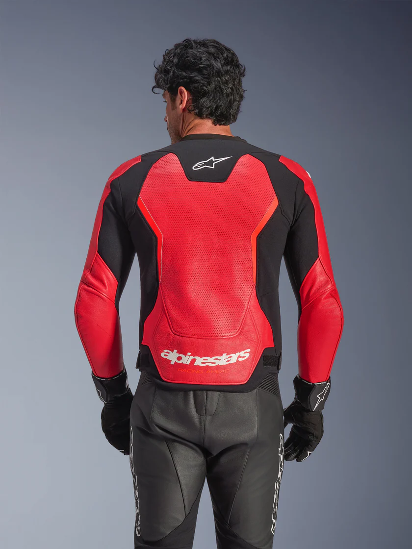 Kurtka Skórzana Męska GP Force V2 Air Alpinestars Czerwona Klasa AA - obrazek 2