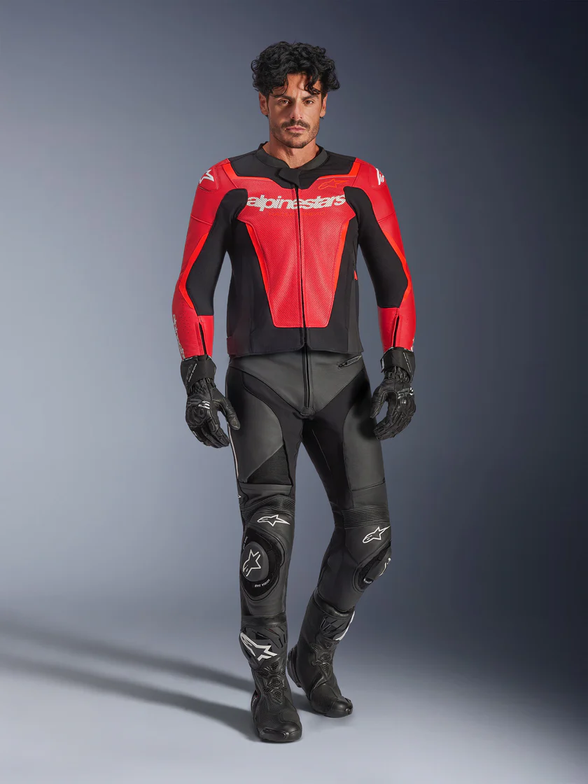 Kurtka Skórzana Męska GP Force V2 Air Alpinestars Czerwona Klasa AA - obrazek 3