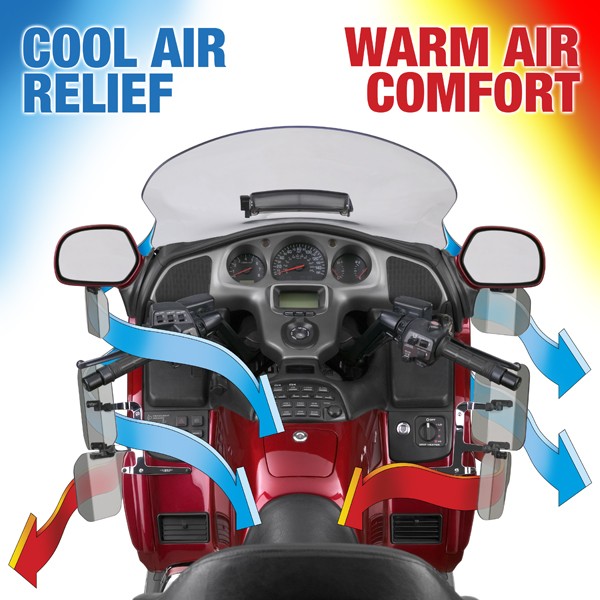 Deflektory Wing Deflectors™ lekko dymione mocowane do lusterka do Honda GL1800 01'-17' - obrazek 2