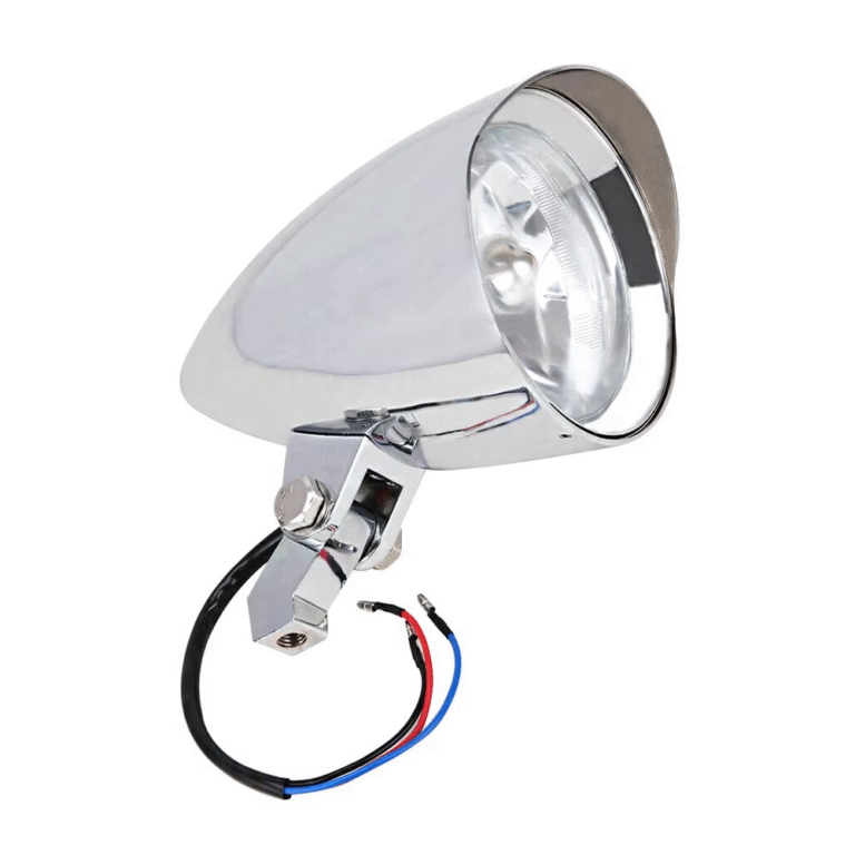 Lampa przednia chrom uniwersalna do motocykli Bobber, Chopper, Cruiser