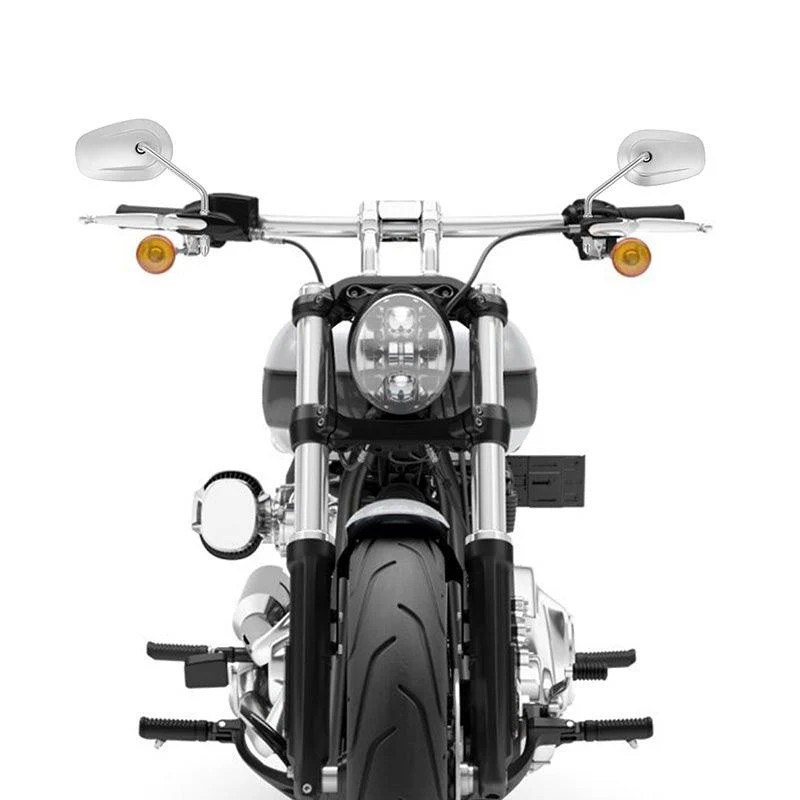 Lusterka chromowane uniwersalne 8mm Harley Touring Road Electra Glide Softail Dyna Chrom - obrazek 4