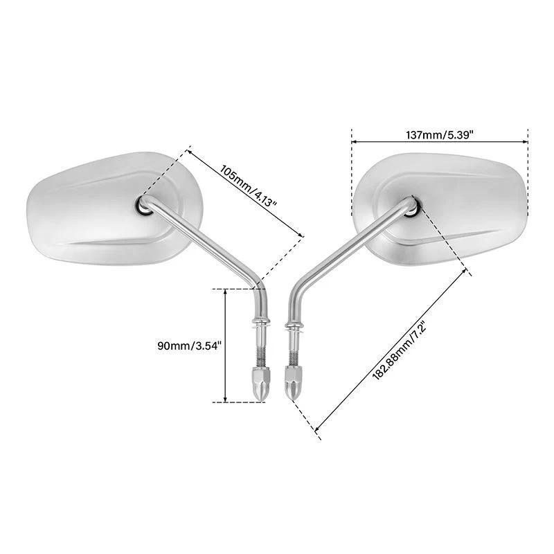 Lusterka chromowane uniwersalne 8mm Harley Touring Road Electra Glide Softail Dyna Chrom - obrazek 8