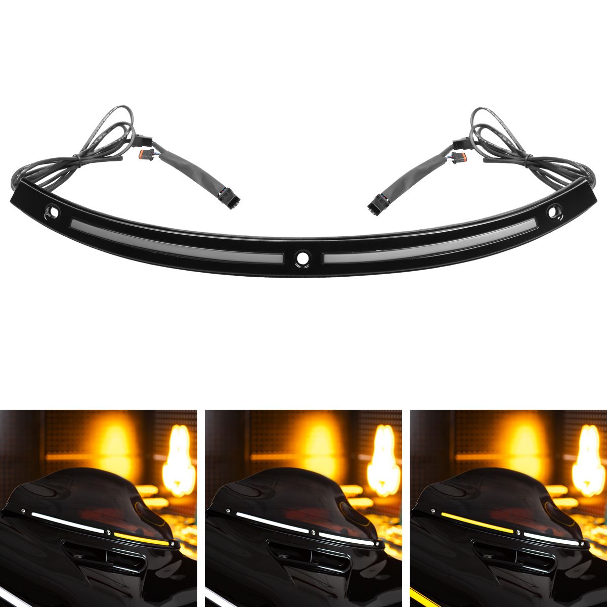 Listwa pod szybę LED HOGWORKZ® Lumipro do Harley-Davidson Touring ’14–’26 | Czarna