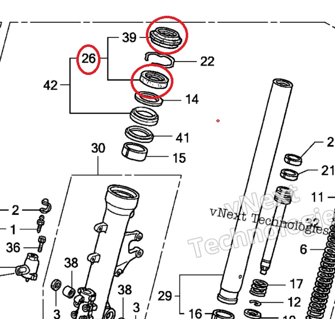 Uszczelniacze przedniego zawieszenia GL1800 - obrazek 2