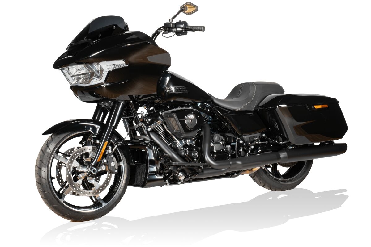 Regulowane lusterko lewe długie czarno-złote Drag Specialties x Gilles do montażu przelotowanego - obrazek 4