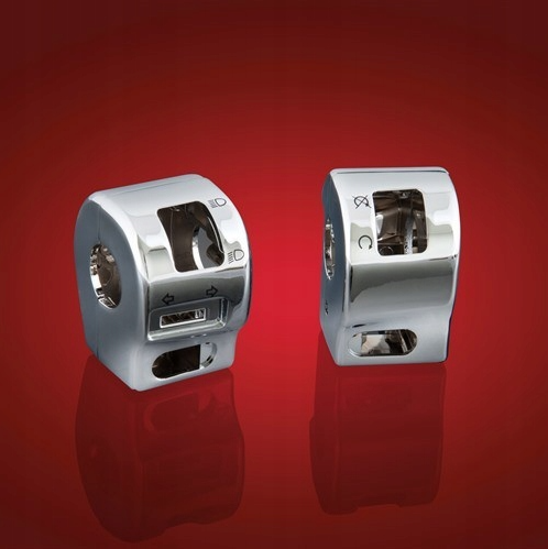 Chromowane obudowy przełączników Yamaha XVS650 Classic i Kawasaki VN1600 Classic/Nomad