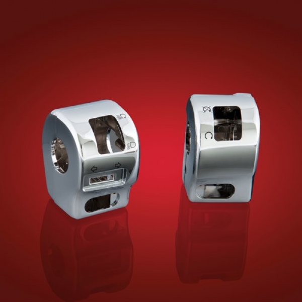 Chromowane obudowy przełączników do Kawasaki Meanstreak 1500/1600, Roadstar, VN900, VN2000, V Star 650 Custom i Suzuki M95/VZ1600 2004-2005