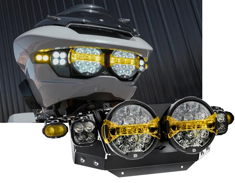 Kompletny zestaw reflektorów Full Deck z oświetleniem Denali do Harley-Davidson Road Glide '24+