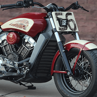 Osłona chłodnicy Klock Werks srebrna Indian Scout 2015-2025 - obrazek 3